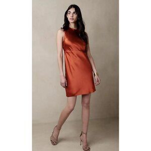 Banana Republic 100% Silk Dress Rustic Orange Petite 00 NWT Retails $200